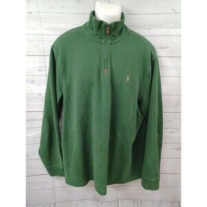 Polo Ralph Lauren 1/4 Zip Estate Rib Green Pullover Embroidered Pony Men's XL